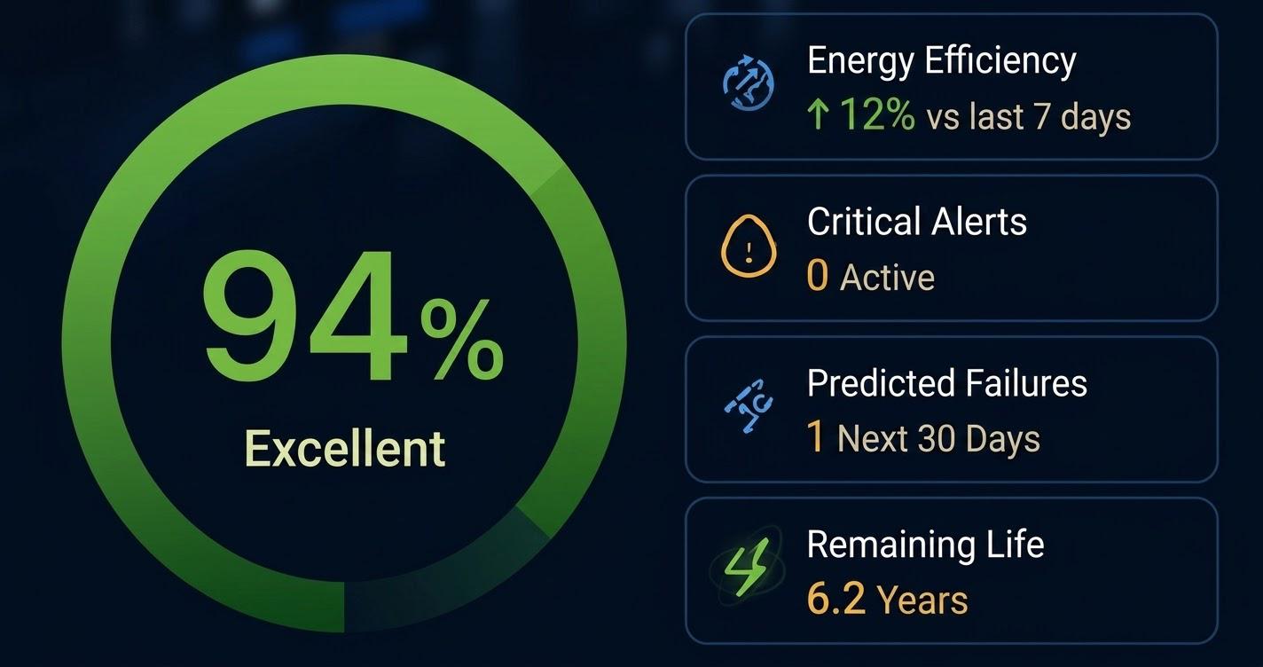 94 percent equipment health with predicted remaining life